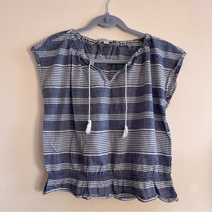 Ann Taylor Loft cotton madras blouse